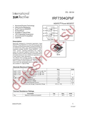 IRF7304QTRPBF datasheet  